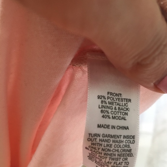 Express crochet rose gold metallic pink tank top S - Picture 3 of 6